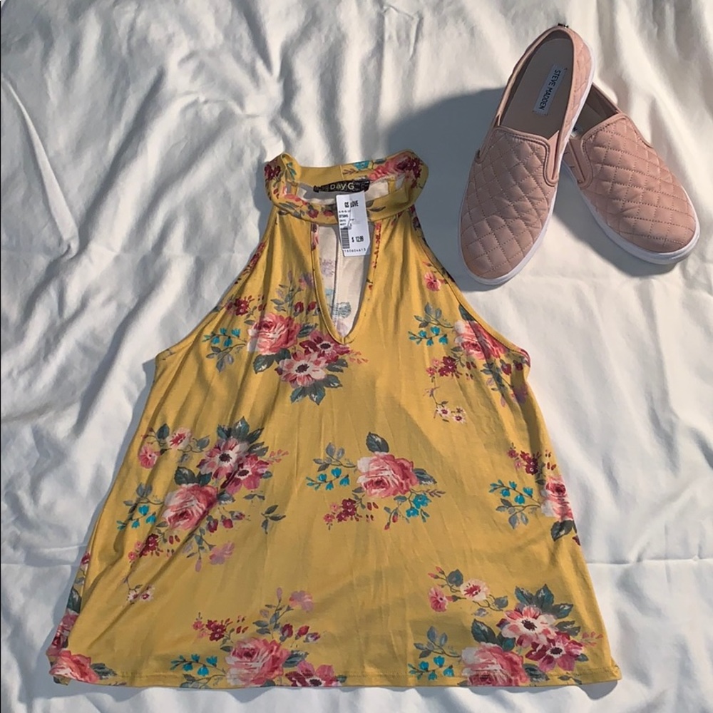 brand new yellow flower blouse